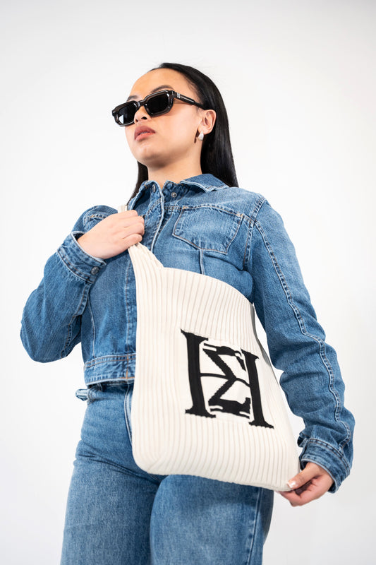 Beige Harmakhis Knit Tote