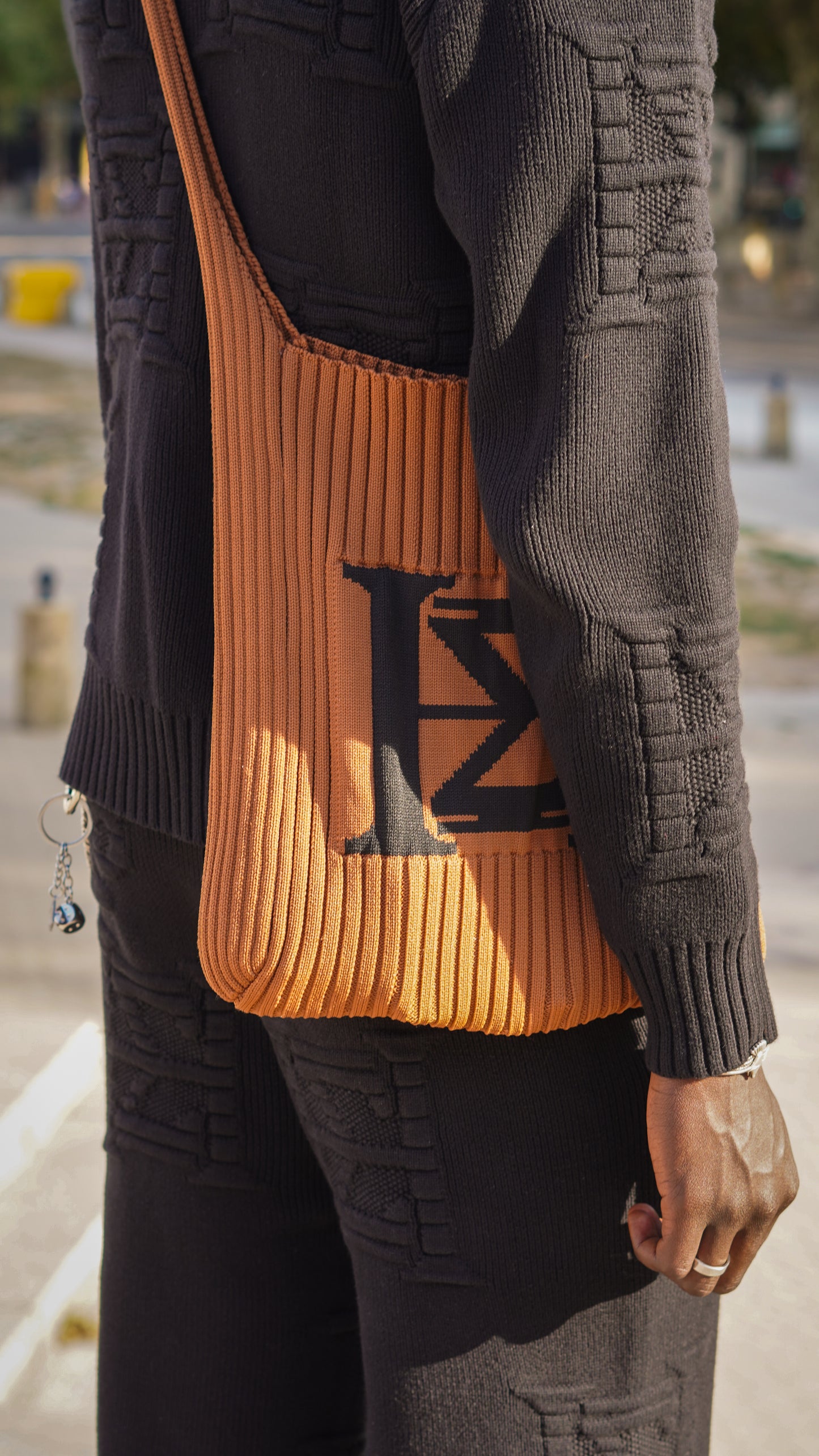 Brown Harmakhis Knit Tote
